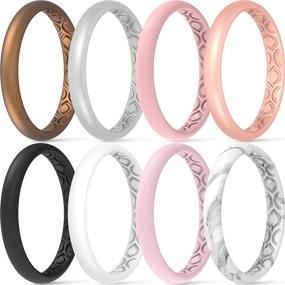 img 4 attached to 💍 Breathable Grooves Silicone Women's Wedding Jewelry by ThunderFit