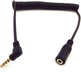 img 1 attached to 🔊 Haokiang Coiled Stereo Audio Cable - 3.5mm 4 Pole TRRS Spring Aux Adapter for Home/Car Stereo, Phone, Headset and More!