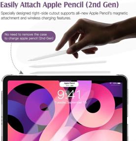 img 3 attached to 📱 TiMOVO Geometric Purple Case for New iPad Air 4th Generation (10.9-inch, 2020) - Slim Stand Protective Cover with 2nd Gen Apple Pencil Charging Support and Auto Wake/Sleep