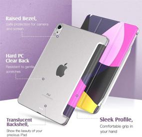 img 2 attached to 📱 TiMOVO Geometric Purple Case for New iPad Air 4th Generation (10.9-inch, 2020) - Slim Stand Protective Cover with 2nd Gen Apple Pencil Charging Support and Auto Wake/Sleep