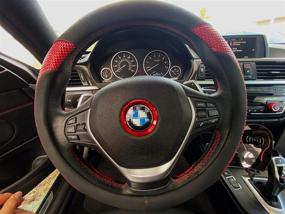img 1 attached to 🚗 iJDMTOY Sports Red Aluminum Steering Wheel Center Trim for BMW 1-6 Series & X4-X6 (F20-F36, F10-F13, F26-F16)