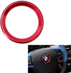 img 4 attached to 🚗 iJDMTOY Sports Red Aluminum Steering Wheel Center Trim for BMW 1-6 Series & X4-X6 (F20-F36, F10-F13, F26-F16)