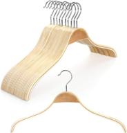 topia hanger slim natural wood hangers 10 packs with extra soft rubber grips, high-grade fashion non-slip & wrinkle-free hanger for camisole, sweater, jacket, dress, coat - ct15n логотип