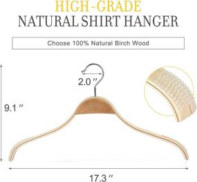 img 3 attached to TOPIA HANGER Slim Natural Wood Hangers 10 Packs with Extra Soft Rubber Grips, High-Grade Fashion Non-Slip & Wrinkle-Free Hanger for Camisole, Sweater, Jacket, Dress, Coat - CT15N