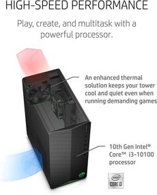 img 2 attached to HP Pavilion Gaming Desktop - GeForce GTX 1650 SUPER, Core i3-10100, 8GB DDR4 RAM, 256GB PCIe NVMe SSD, Windows 11, USB Mouse & Keyboard, Compact Tower Design (TG01-1022, 2020)