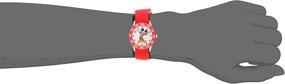 img 2 attached to 🕒 Disney Kids' W001573 'Time Teacher' Mickey Mouse Stainless Steel Watch: Red Nylon Strap and Fun Learning Design