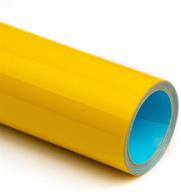 shomkiee pu matte htv iron on vinyl rolls - 12 inch x 5 feet, stretchable for t-shirt, compatible with silhouette and cameo d3 (yellow) logo