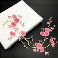 1 piece plum blossom flower applique clothing embroidery patch fabric 🌸 sticker iron on patch craft sewing repair embroidered (bud green, 27 pink option) logo