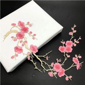 img 1 attached to 1 Piece Plum Blossom Flower Applique Clothing Embroidery Patch Fabric 🌸 Sticker Iron On Patch Craft Sewing Repair Embroidered (Bud Green, 27 Pink Option)