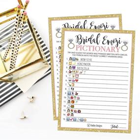 img 3 attached to 🎉 25 Emoji Pictionary Bridal Shower Games Kit, Wedding Shower, Bachelorette, or Engagement Party - Coed Adult Game Cards Bundle Set for Men and Women Couples - Funny & Cute Board Game for Bride-to-Be Party Idea