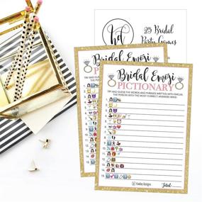 img 1 attached to 🎉 25 Emoji Pictionary Bridal Shower Games Kit, Wedding Shower, Bachelorette, or Engagement Party - Coed Adult Game Cards Bundle Set for Men and Women Couples - Funny & Cute Board Game for Bride-to-Be Party Idea