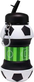 img 3 attached to ⚽️ Maccabi Art Clip-On Collapsible BPA-Free Silicone Soccer Ball Water Bottle: Fun and Convenient Hydration for Kids (18 Oz.)