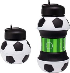 img 4 attached to ⚽️ Maccabi Art Clip-On Collapsible BPA-Free Silicone Soccer Ball Water Bottle: Fun and Convenient Hydration for Kids (18 Oz.)