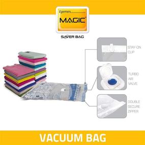 img 3 attached to 🧺 XXLarge Magic Saver Vacuum Storage Bags 30x40 - 6 Pack | Space Saver Bags for Quilts, Pillows, Clothes