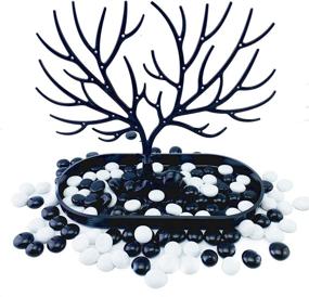 img 3 attached to ROOFOO Fire Glass Gems Halloween Pebble Stones - 0.68 LB - Black & White Flat Marbles for Vase Fillers, Mancala Board Games, Aquariums, Crafts & Fish Bowls