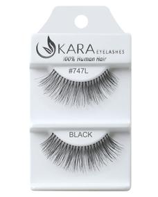 img 2 attached to 💁 Enhance Your Look with Kara Beauty Human Hair Eyelashes - 747L (Pack of 12)