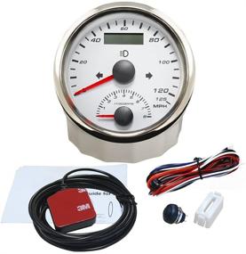 img 1 attached to 🚗 ELING GPS Speedometer Tachometer 125MPH 8000RPM 2-in-1 for Car Motorcycle ATV UTV, Resetable Mileage, 9-32V with GPS Antenna