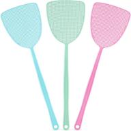 3 pack heavy duty fly swatters - 17.5-inch extra long set with wide grid hole design - lightweight & flexible for indoor & outdoor use - simple craft (3 colors) logo