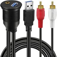 🔌 batige usb 3.0 & 2 rca male to 3.5mm car mount flush cable - 3ft logo