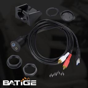 img 1 attached to 🔌 BATIGE USB 3.0 & 2 RCA Male to 3.5mm Car Mount Flush Cable - 3ft