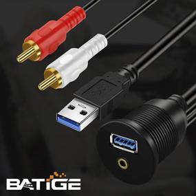 img 3 attached to 🔌 BATIGE USB 3.0 & 2 RCA Male to 3.5mm Car Mount Flush Cable - 3ft