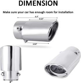 img 3 attached to 🚗 Dsycar Universal Stainless Steel Car Exhaust Tail Muffler Tip Pipes - Fit Pipes Diameter 1.75"-2.75" - Car Decoration Exhaust Tip with 3.54" Outlet, 6.2" Length (Silver Large Straight)