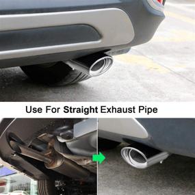 img 2 attached to 🚗 Dsycar Universal Stainless Steel Car Exhaust Tail Muffler Tip Pipes - Fit Pipes Diameter 1.75"-2.75" - Car Decoration Exhaust Tip with 3.54" Outlet, 6.2" Length (Silver Large Straight)