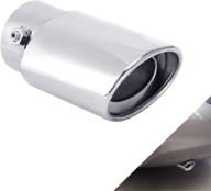 🚗 dsycar universal stainless steel car exhaust tail muffler tip pipes - fit pipes diameter 1.75"-2.75" - car decoration exhaust tip with 3.54" outlet, 6.2" length (silver large straight) logo