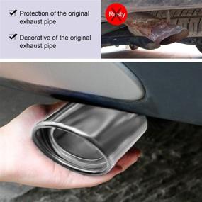 img 1 attached to 🚗 Dsycar Universal Stainless Steel Car Exhaust Tail Muffler Tip Pipes - Fit Pipes Diameter 1.75"-2.75" - Car Decoration Exhaust Tip with 3.54" Outlet, 6.2" Length (Silver Large Straight)