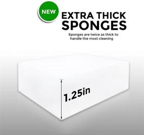 img 2 attached to 🧽 100-Pack Extra Thick Magic Cleaning Sponges - Double Thickness Eraser Sponge - Multi-Surface Cleaner for Kitchen, Bathroom, Furniture, Leather, Car, Steel - Just Add Water - Melamine - Universal Cleaning Solution