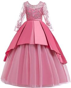 img 4 attached to 👸 MYRISAM Princess Bridesmaid Birthday Girls' Clothing with Applique