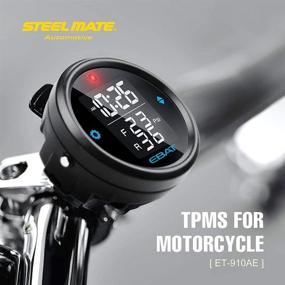 img 2 attached to 🏍️ Универсальный мотоциклетный TPMS - STEEL MATE Система контроля давления в шинах с реальным временем, большим ЖК-экраном и точными показаниями давления в шинах.