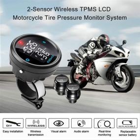 img 3 attached to 🏍️ Универсальный мотоциклетный TPMS - STEEL MATE Система контроля давления в шинах с реальным временем, большим ЖК-экраном и точными показаниями давления в шинах.