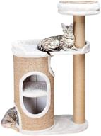 🏠 trixie falco cat condo - 2-story with scratching post, two platforms, light gray/light brown - 117cm logo