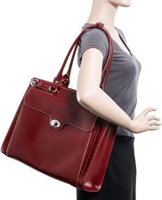 img 1 attached to 👜 McKleinUSA W Series Winnetka 15" Leather Ladies' Laptop Briefcase- Red (94836)