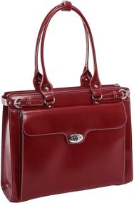 img 3 attached to 👜 McKleinUSA W Series Winnetka 15" Leather Ladies' Laptop Briefcase- Red (94836)