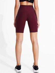 img 2 attached to 🩳 CADMUS 3 Pack High Waisted Women's Workout Biker Shorts - 8" Length with Two Convenient Side Pockets