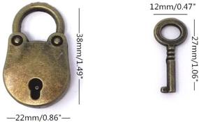img 2 attached to 🔐 Vintage Antique Style Mini Archaize Padlocks Key Lock Set - Honbay 3pcs with Key