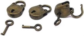 img 1 attached to 🔐 Vintage Antique Style Mini Archaize Padlocks Key Lock Set - Honbay 3pcs with Key