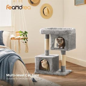 img 3 attached to 🐱 Ultimate Cat Haven: FEANDREA Large Cat Tree with 2 Luxurious Plush Condos and Durable Sisal Posts