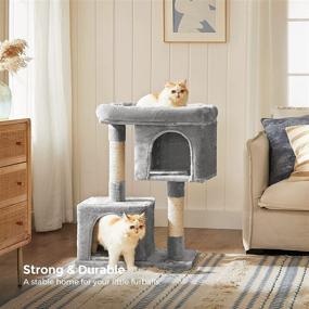 img 2 attached to 🐱 Ultimate Cat Haven: FEANDREA Large Cat Tree with 2 Luxurious Plush Condos and Durable Sisal Posts