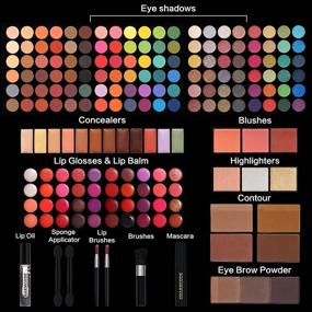 img 3 attached to 💄 Ultimate 186-Color Women's All-in-One Makeup Palette Gift Set - Eyeshadow, Lip Gloss, Concealer, Highlighter, Contour, Brow Powder, Mascara, Blush & Brush Included