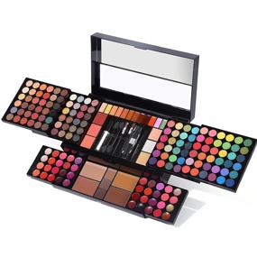 img 4 attached to 💄 Ultimate 186-Color Women's All-in-One Makeup Palette Gift Set - Eyeshadow, Lip Gloss, Concealer, Highlighter, Contour, Brow Powder, Mascara, Blush & Brush Included