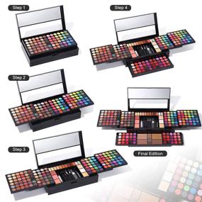 img 1 attached to 💄 Ultimate 186-Color Women's All-in-One Makeup Palette Gift Set - Eyeshadow, Lip Gloss, Concealer, Highlighter, Contour, Brow Powder, Mascara, Blush & Brush Included