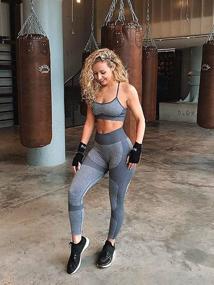 img 3 attached to 💪 OQQ Exercise Outfits for Women: 2 Piece Seamless High Waist Leggings and Sport Bra Set - The Perfect Workout Yoga Set