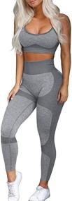 img 4 attached to 💪 OQQ Exercise Outfits for Women: 2 Piece Seamless High Waist Leggings and Sport Bra Set - The Perfect Workout Yoga Set