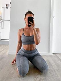 img 2 attached to 💪 OQQ Exercise Outfits for Women: 2 Piece Seamless High Waist Leggings and Sport Bra Set - The Perfect Workout Yoga Set