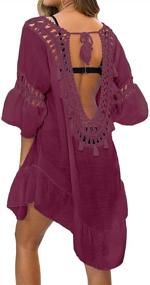 img 3 attached to 👙 Stylish Swimsuit Crochet Chiffon Coverups for Women's Beachwear