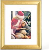 🖼️ 11x14 gold picture frame with mat | twing | displays 8x10 photo | shatter-resistant plexiglass | mdf wood | tabletop & wall mount | ideal christmas gift логотип