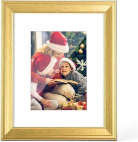 img 4 attached to 🖼️ 11x14 Gold Picture Frame with Mat | TWING | Displays 8x10 Photo | Shatter-Resistant Plexiglass | MDF Wood | Tabletop & Wall Mount | Ideal Christmas Gift